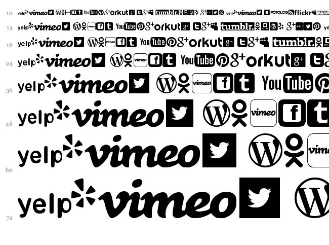 Social Logos TFB font waterfall